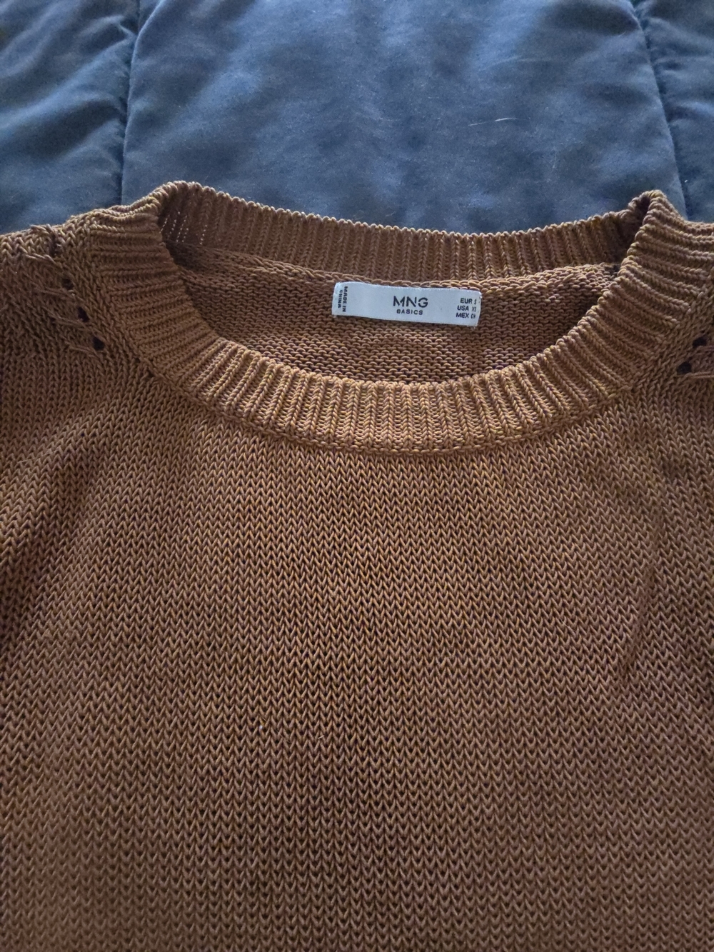 Mango Women’s Crewneck Sweater in Burnt Siena